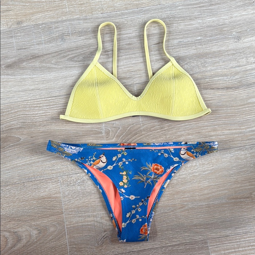 Triangl Swimwear Yellow and Blue Bikini